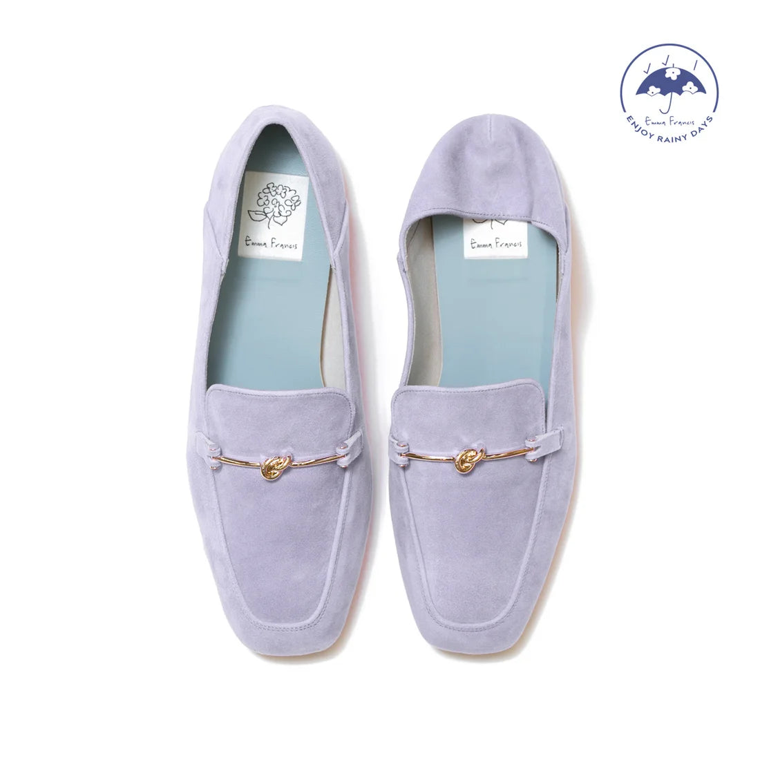 日本製[防水]Emma Francis 平底樂福鞋(03e-LS 127)(Light purple leather suede) （ライトパープル レザースエード）