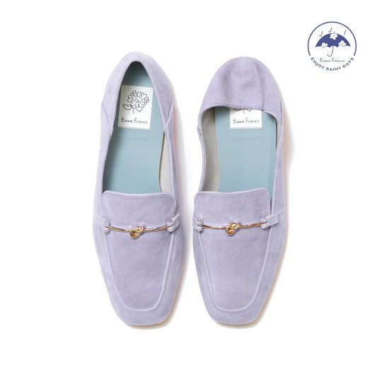 日本製[防水]Emma Francis 平底樂福鞋(03e-LS 127)(Light purple leather suede) （ライトパープル レザースエード）