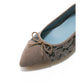 日本製 Emma Francis 平底尖頭蕾絲芭蕾舞鞋(01l-L 155)(Charcoal gray lace)（チャコールグレー レース）