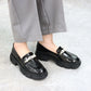 日本製【晴雨兼容】Emma Francis 厚底珍珠樂福鞋(1501a-E 101)(Black enamel)（ブラック エナメル）