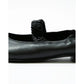 日本製【蘋果皮】【防水】Emma Francis 褶皺腰帶平底鞋 (03j-AP 101)(Black apple leather)（ブラック アップルレザー）