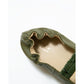 日本製【蘋果皮】【防水】Emma Francis 褶皺腰帶平底鞋 (03j-AP 147)(Khaki apple leather)（カーキ アップルレザー）