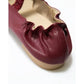 日本製【蘋果皮】【防水】Emma Francis 褶皺腰帶平底鞋 ( 03j-AP 183 )(Bordeaux apple leather)（ボルドー アップルレザー）