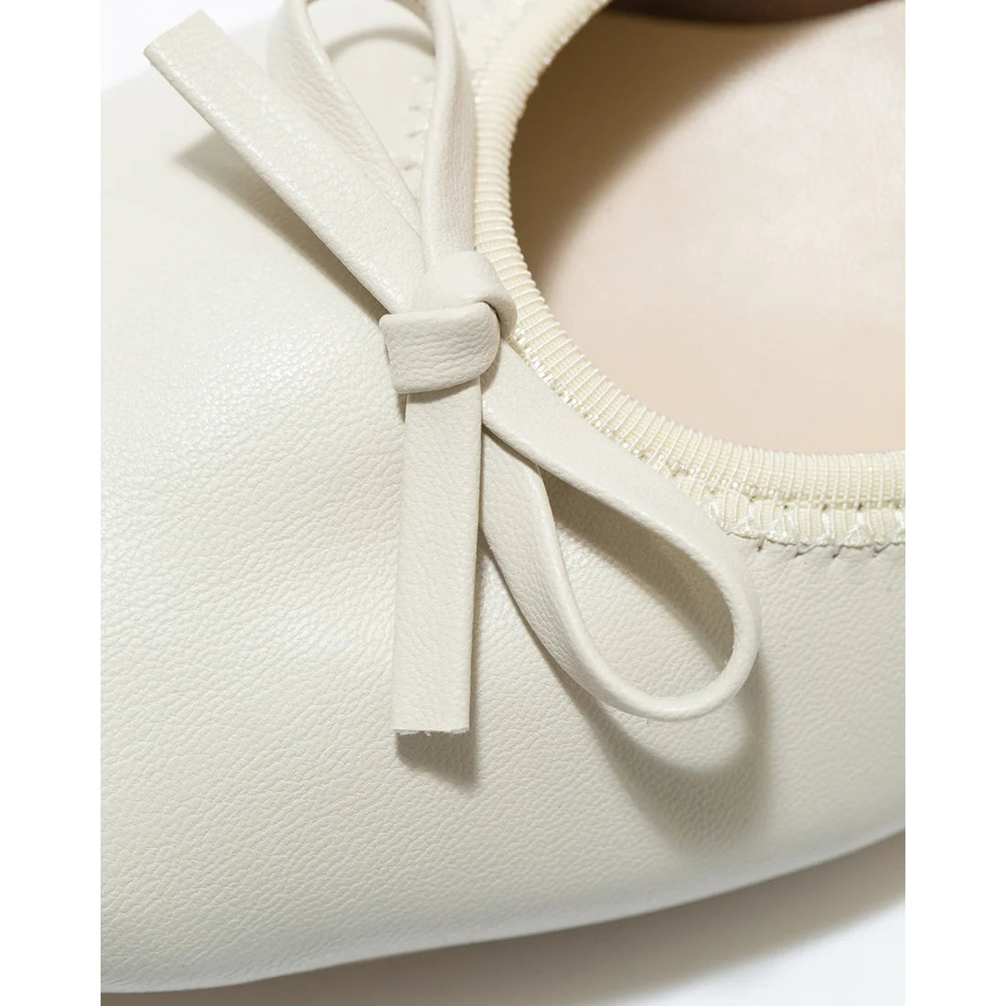 日本製【蘋果皮】【防水】Emma Francis 平底彈性芭蕾舞鞋 ( 03m-AP 177 )(Ivory apple leather)（アイボリー アップルレザー）