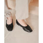 日本製【蘋果皮】【防水】Emma Francis 平底彈性芭蕾舞鞋 ( 03m-AP 101 )(Black apple leather)（ブラック アップルレザー）