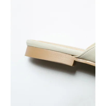 日本製【蘋果皮】【防水】Emma Francis 樂福拖鞋式平底鞋 ( 03q-AP 177 )(Ivory apple leather)（アイボリー アップルレザー）