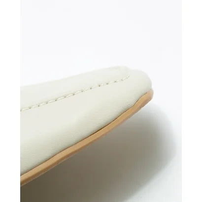 日本製【蘋果皮】【防水】Emma Francis 樂福拖鞋式平底鞋 ( 03q-AP 177 )(Ivory apple leather)（アイボリー アップルレザー）