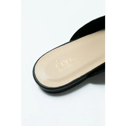 日本製【蘋果皮】【防水】Emma Francis 樂福拖鞋式平底鞋 ( 03q-AP 101 )(Black apple leather)（ブラック アップルレザー)