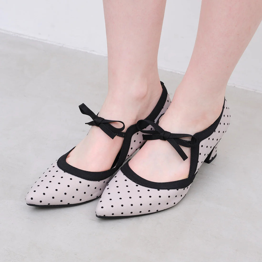 【新品預訂】日本製 Launa Lea 6cm踭蝴蝶結瑪莉珍高跟鞋( 577A ) ( 淺灰Z/C / L Grey Z/C)