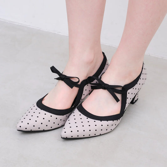 【新品預訂】日本製 Launa Lea 6cm踭蝴蝶結瑪莉珍高跟鞋( 577A ) ( 淺灰Z/C / L Grey Z/C)