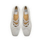 【新品預訂】日本製Emma Francis 交叉橡筋帶方頭平底芭蕾舞鞋（灰色緞面）(03ac-ST 153)