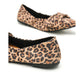 【新品預訂】日本製Emma Francis 天鵝絨大蝴蝶結褶皺平底鞋（豹紋）( 08g S325) Leopard