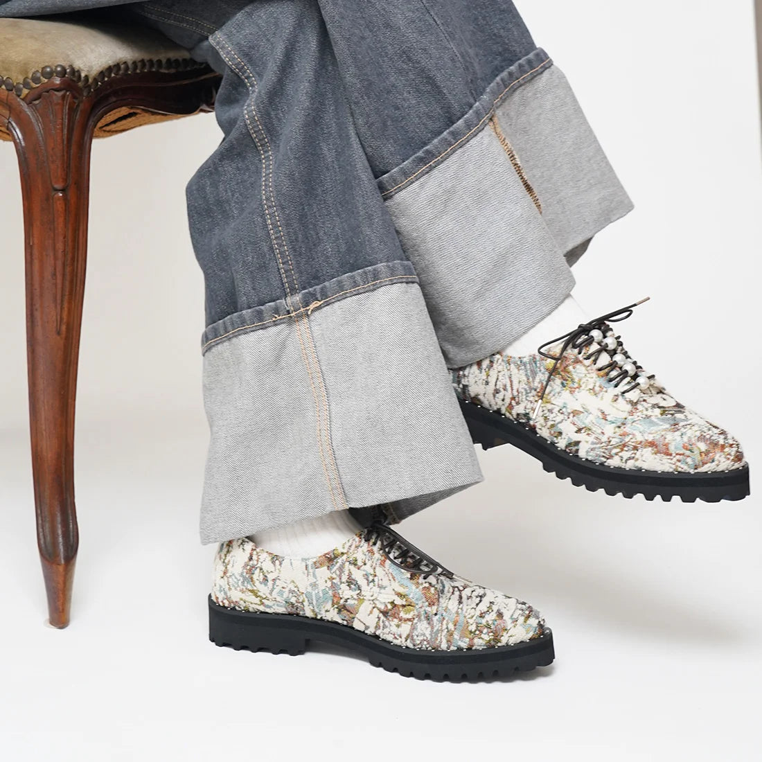 【新品預訂】日本製 Lauf Oletta 輕盈珍珠繫帶鞋（LH128 IVORY-Z/C） (象牙色)