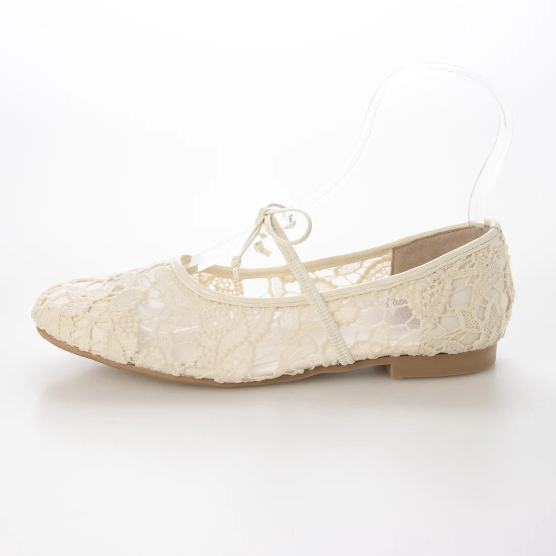 【新品預訂】日本製 Launa Lea 花卉蕾絲漁網芭蕾舞鞋 (B7612A)(象牙色 / Ivory Z）