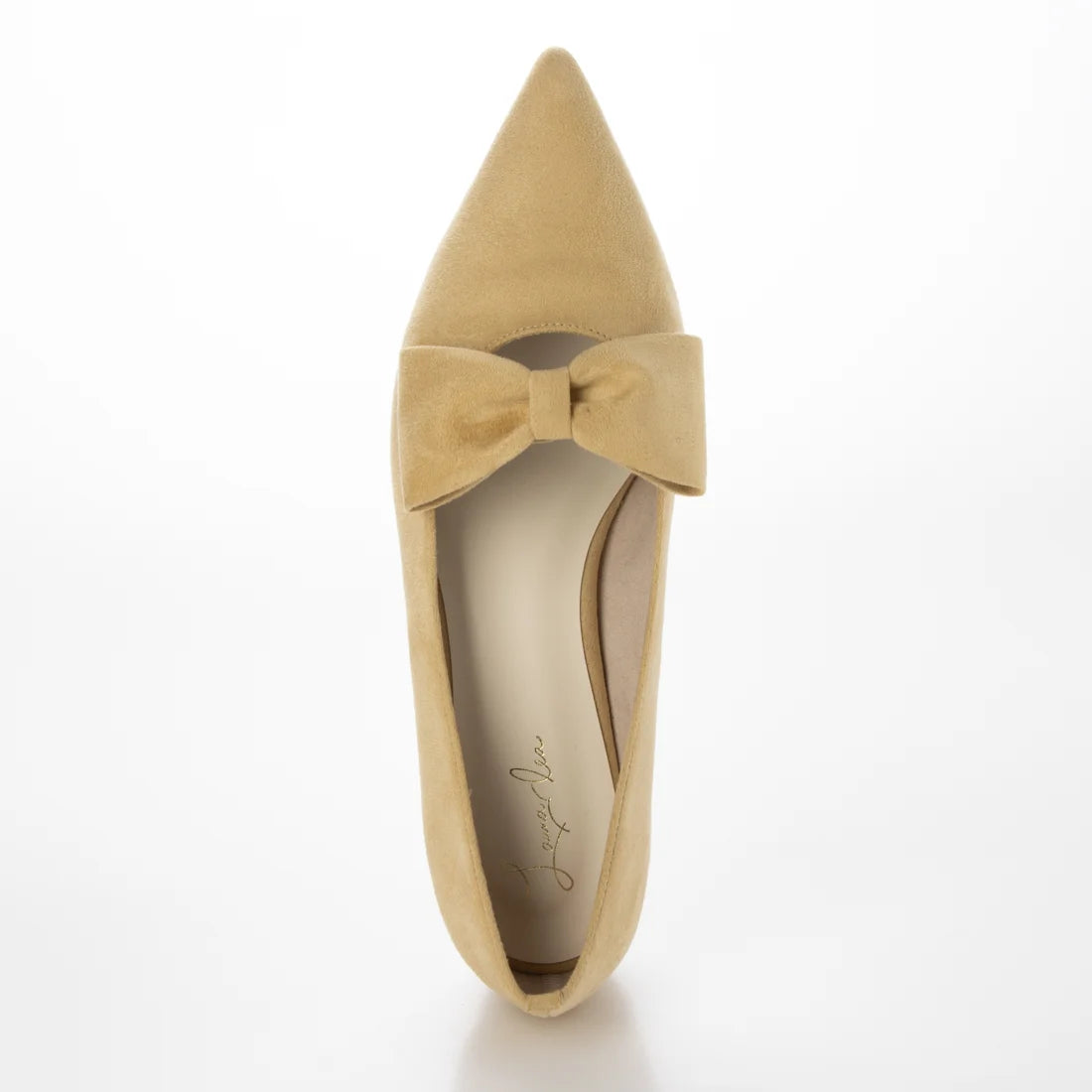 【新品預訂】日本製 Launa lea 尖頭蝴蝶結絨毛平底鞋（615）(黃色 S / Yellow S)