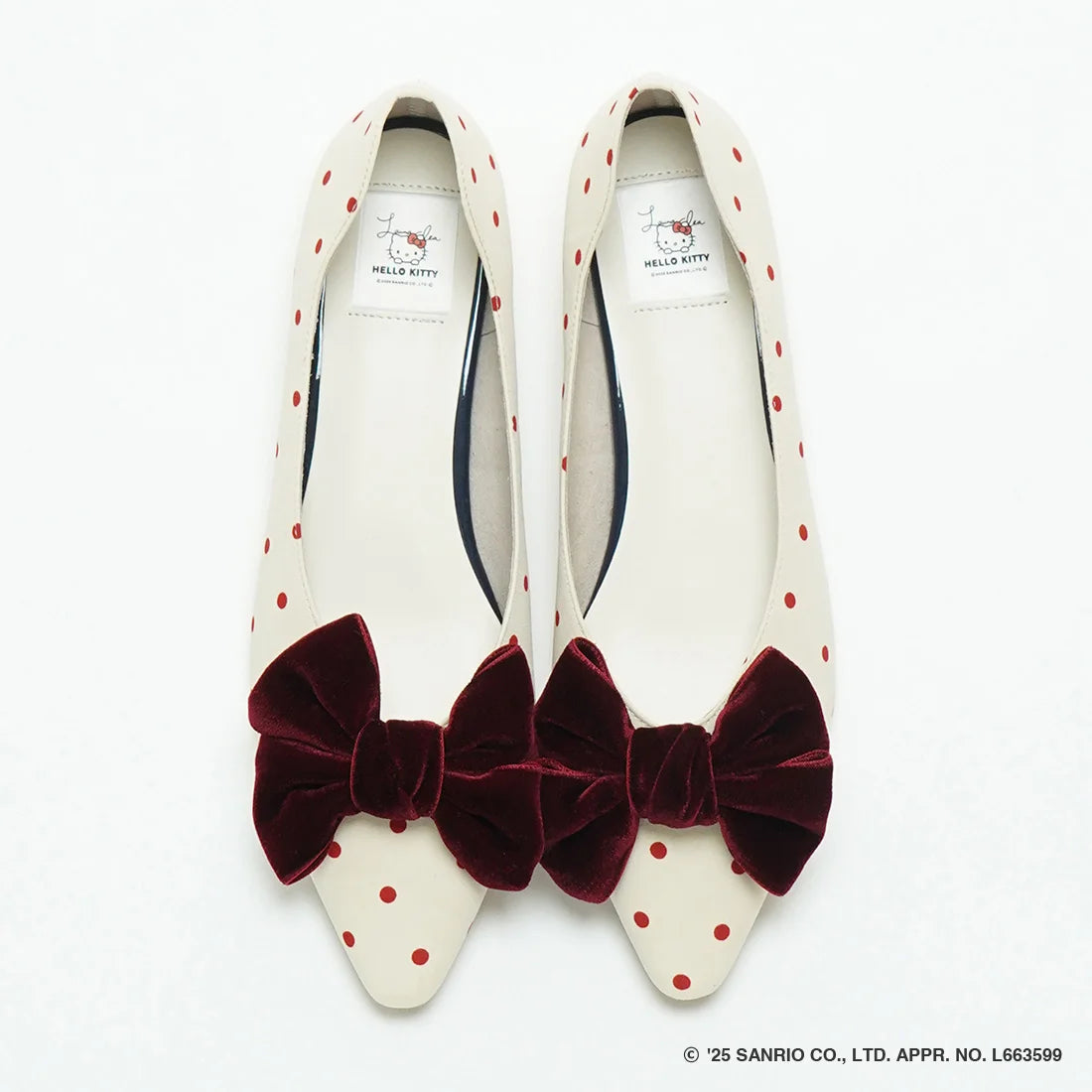 【限定品預訂】售完即止【HELLO KITTY × Launa lea 特別聯名】日本製蝴蝶結平底鞋 (460K)(紅色/Red Z/C)