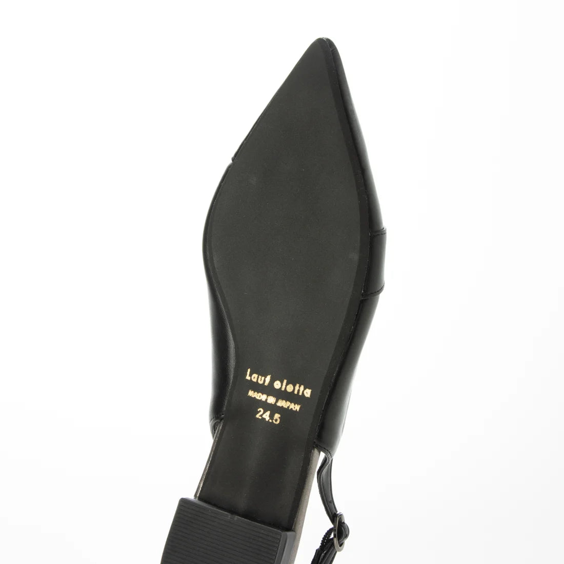 【新品預訂】日本製 Lauf Oletta 設計感可調節後拉帶平底鞋 (LH140 Black) (黑色)