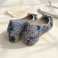 【香港限定】日本製 Launa lea 立體復古提花羅緞蝴蝶3.5cm粗跟鞋 (RH9603A)(淺藍色 / L Blue )