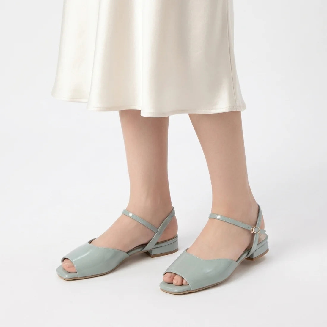 【新品預訂】日本製 Launa Lea 漆皮露趾涼鞋(624)(藍綠色E / Blue Green E)