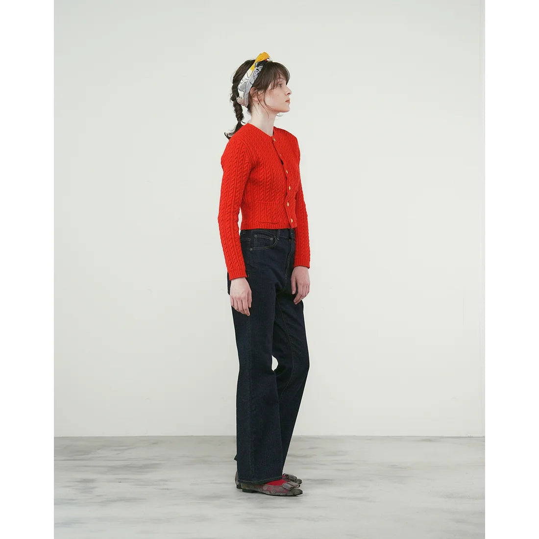 日本製Emma Francis 絨點薄紗蝴蝶結鞋（灰色薄紗） (04f-T 153)   GRY
