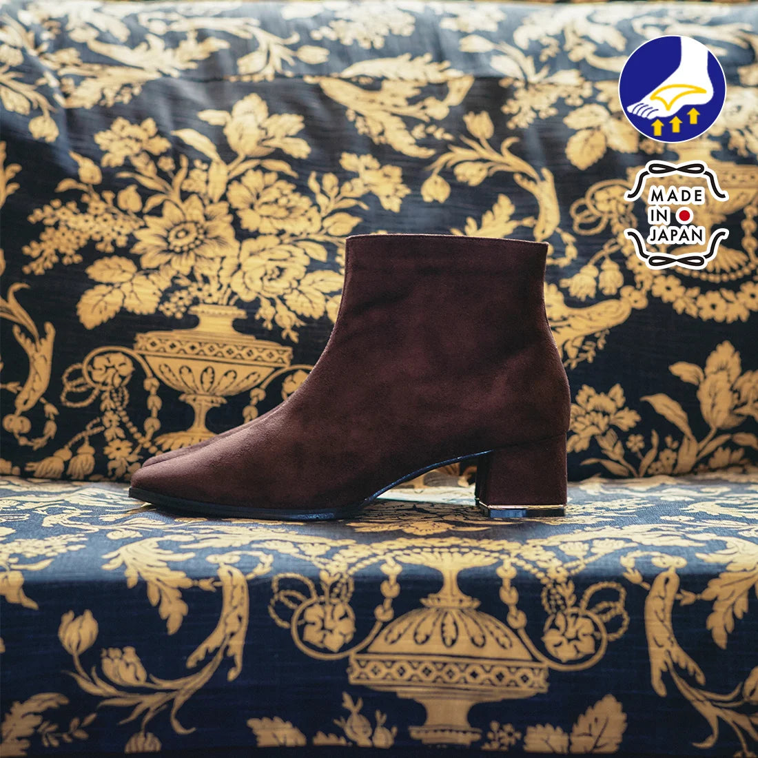 【新品】日本製 Lauf Oletta  5cm踭 足弓支撐短靴（LM119 D.Brown-S）(深棕色)（LRM119)