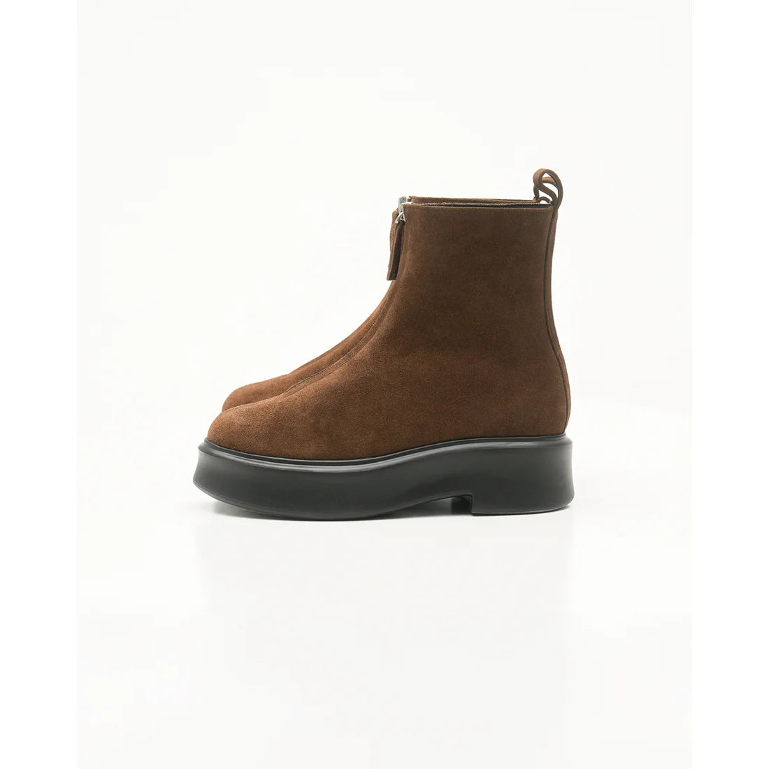 【新品預訂】日本製Emma Francis ［雨天應對］防水厚底前拉鍊靴子（棕色 絲絨皮革）(9013a-L V105)