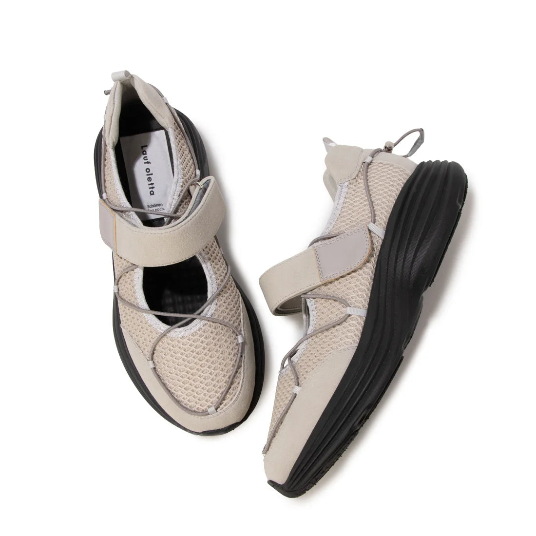 【新品預訂】日本 Lauf Oletta 輕盈 4cm厚底網面瑪莉珍運動鞋 (L150 Grey-Z)(灰色)