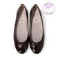【新品預訂】日本製 Launa lea 蝴蝶結圓頭亮面芭蕾晴雨鞋( RB1401A ) (深棕色/D Brown E)