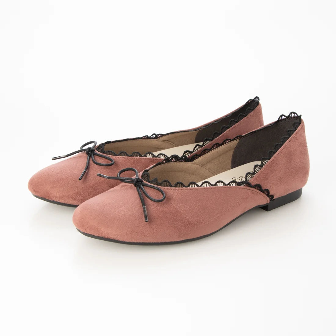 【新品預訂】日本製 Launa lea 經典蕾絲邊蝴蝶結芭蕾舞鞋 (B1616)(藕粉色/Mauve-S)