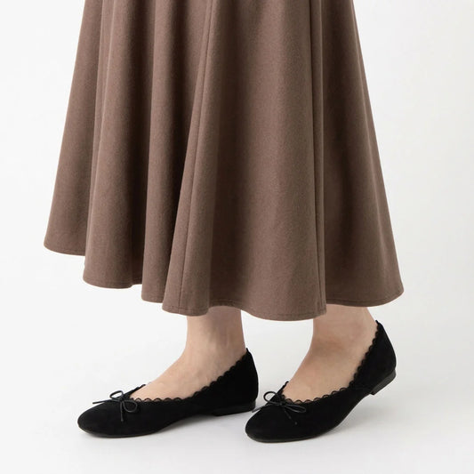 【新品預訂】日本製 Launa lea 經典蕾絲邊蝴蝶結芭蕾舞鞋 (B1616)(黑色/Black-S)