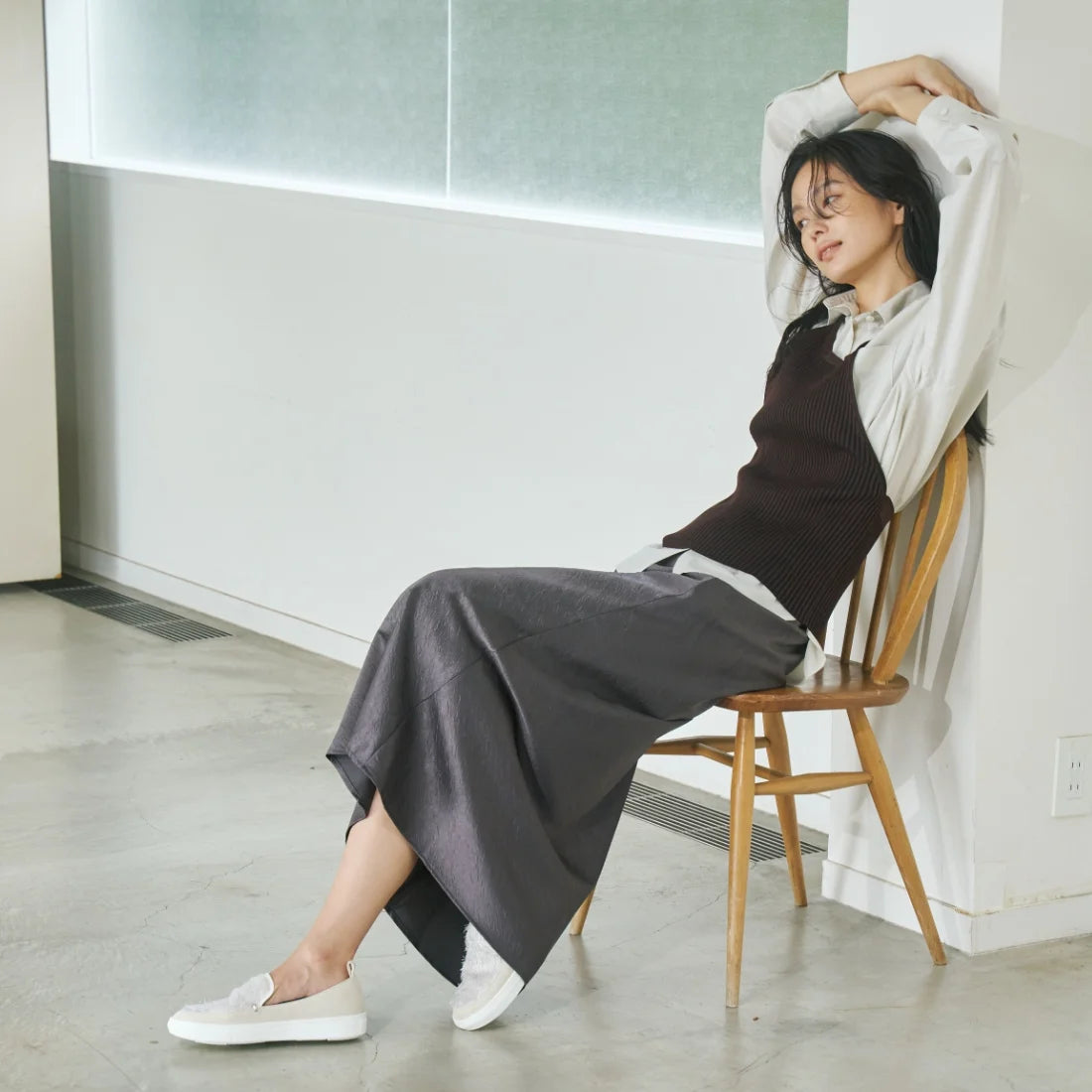 《日本製》日本潮牌Lucida 杏色 【light】Juno 輕盈長毛蓬鬆質感休閒鞋 ( LL-1008 BEG )