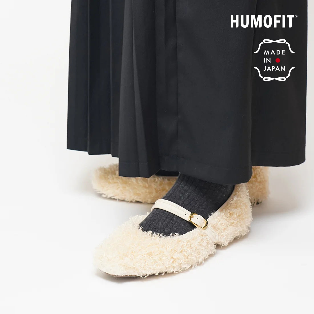 日本製 Lauf Oletta 方頭毛絨瑪莉珍鞋 (LH115 IVORY-Z) (象牙色)