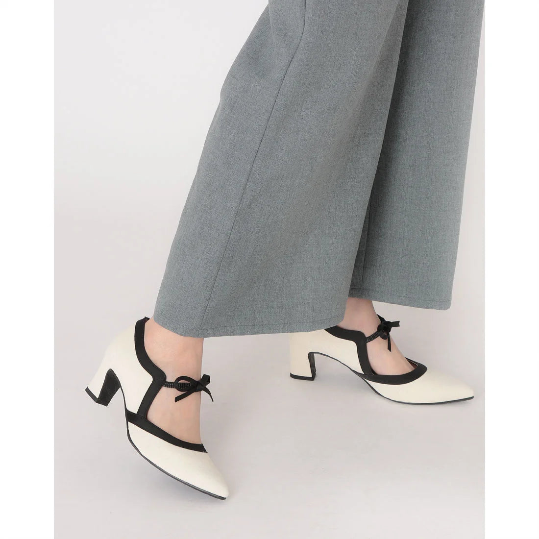 【新品預訂】日本製 Launa Lea 6cm踭蝴蝶結瑪莉珍高跟鞋( 577A ) ( 象牙色 Z / Ivory Z)