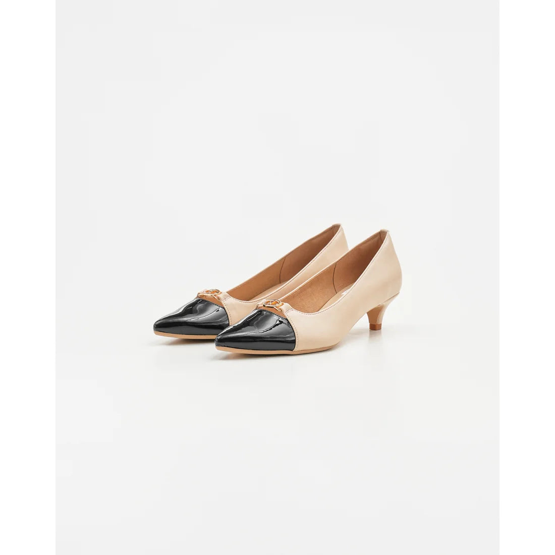 【新品預訂】日本製Emma Francis 4cm跟 前馬銜扣高跟鞋 (象牙色光滑) (4003a P177)