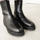 日本製 Launa Lea 側邊彈力厚底雨靴短靴 (R9018)(黑色／Black)