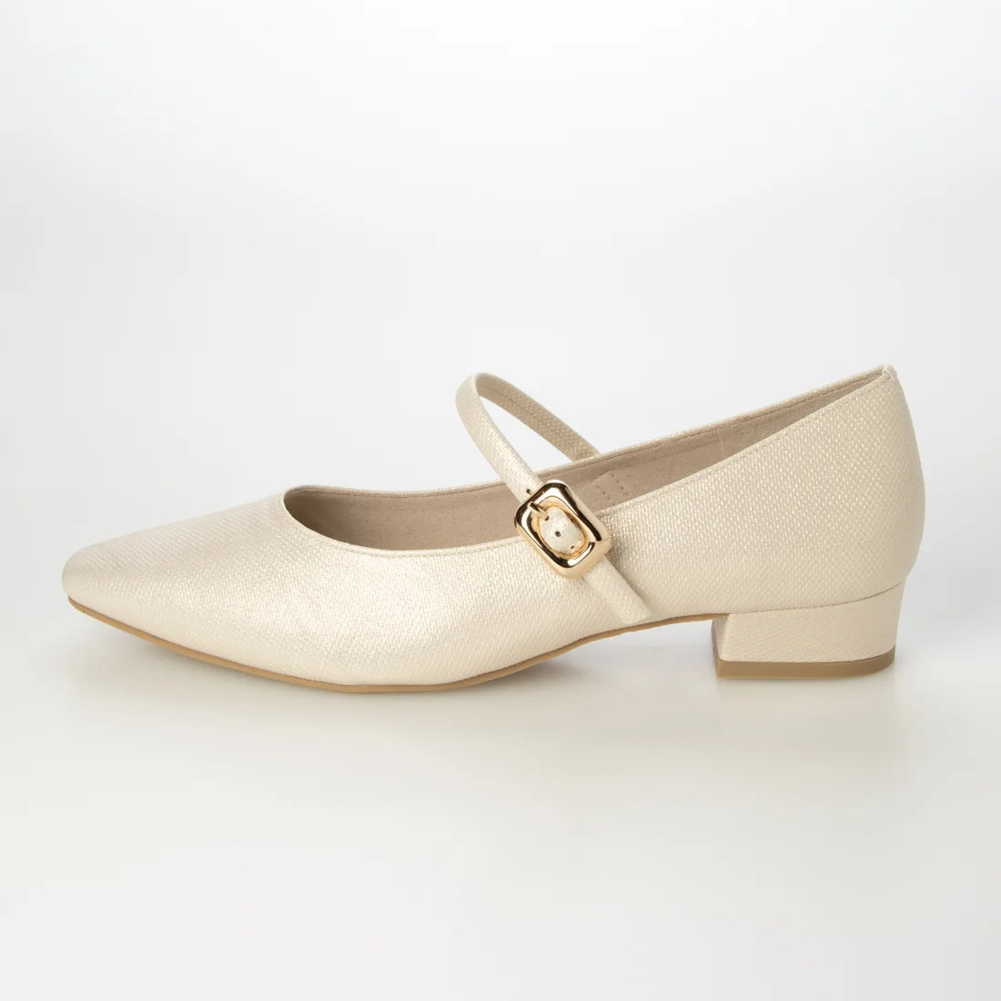 【新品預訂】日本製 Launa lea 3cm踭扣環肩帶樂福鞋 (609) （象牙色 Z/ Ivory Z)