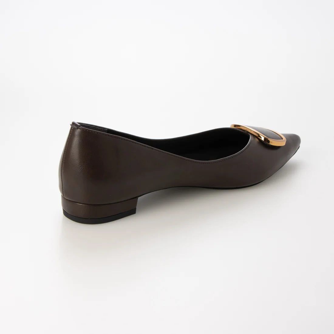 【新品預訂】日本製 Lauf Oletta [All Weather] 全天候 防水尖頭金扣平底鞋（LRH127 dbrown) (深啡色)