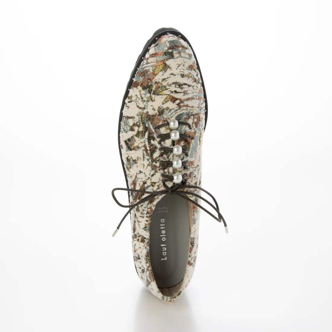 【新品預訂】日本製 Lauf Oletta 輕盈珍珠繫帶鞋（LH128 IVORY-Z/C） (象牙色)