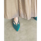 【新品預訂】日本製Emma Francis 緞面側平底鞋（綠色）( 07f-ST 111) Green