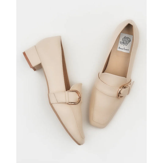 【新品預訂】日本製Emma Francis 3cm踭 皮帶設計樂福鞋（象牙色光滑）(3004b-P 177)