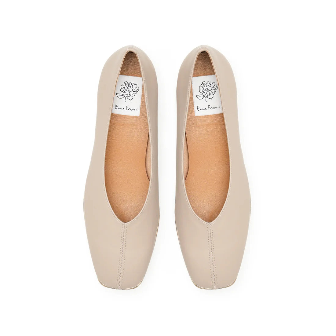 【新品預訂】日本製Emma Francis   V形中心接縫金線平底鞋（炭灰色光滑）(03aa-P 155) C/GRY