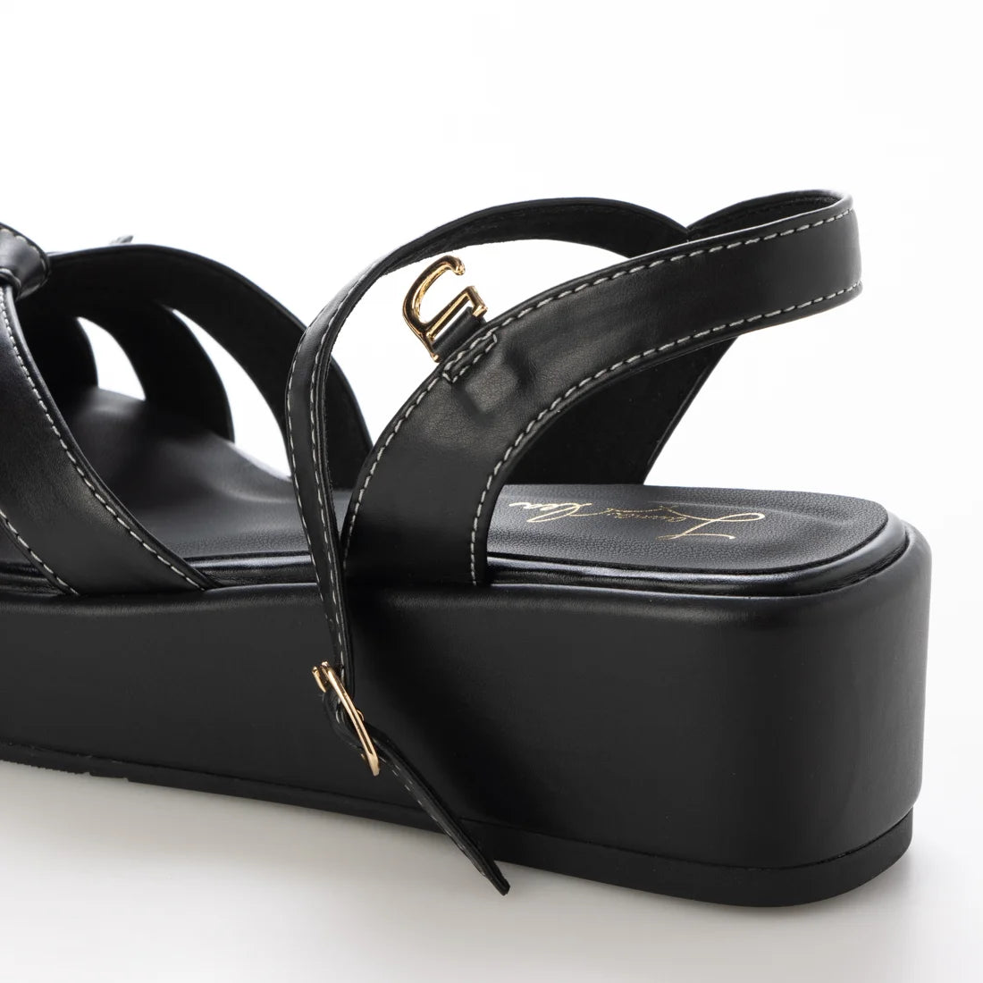 【新品預訂】日本製 Launa Lea 5cm踭蝴蝶結帶厚底涼鞋(629)(黑色/ Black)