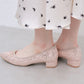 【新品預訂】日本製 Launa Lea  3.5cm踭尖頭跟芭蕾高跟鞋 (B9601A) (粉杏色Z / PK Beige Z)