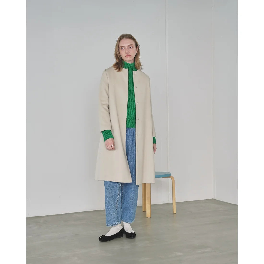 【新品預訂】日本製Emma Francis 圓點天鵝絨平底芭蕾舞鞋（黑色天鵝絨）(02a-V 101)BLK