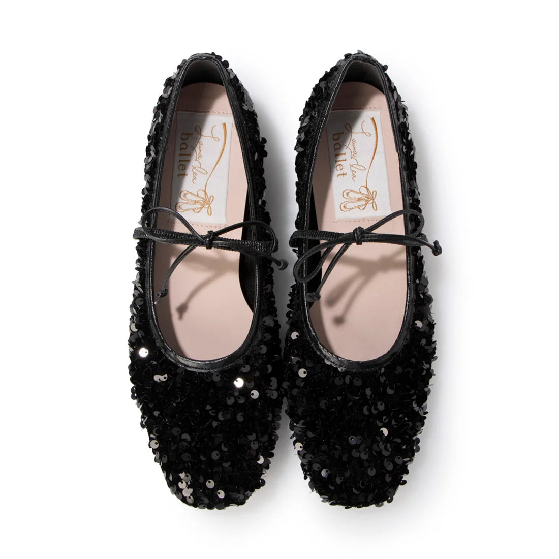 日本製Launa lea 亮片芭蕾平底鞋 (B7608A) (Black Z)