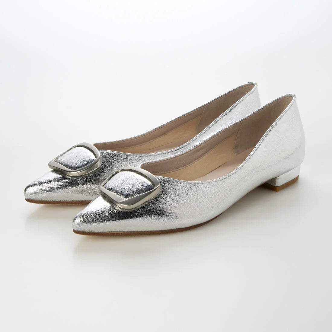 【新品預訂】日本製 Lauf Oletta [All Weather] 全天候 防水尖頭金扣平底鞋（LRH127 Silver) (銀色)