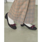 【新品】日本製Emma Francis   蝴蝶結3cm方頭高踭鞋（葡萄酒 絨面革）(3004a-S 138) Wine