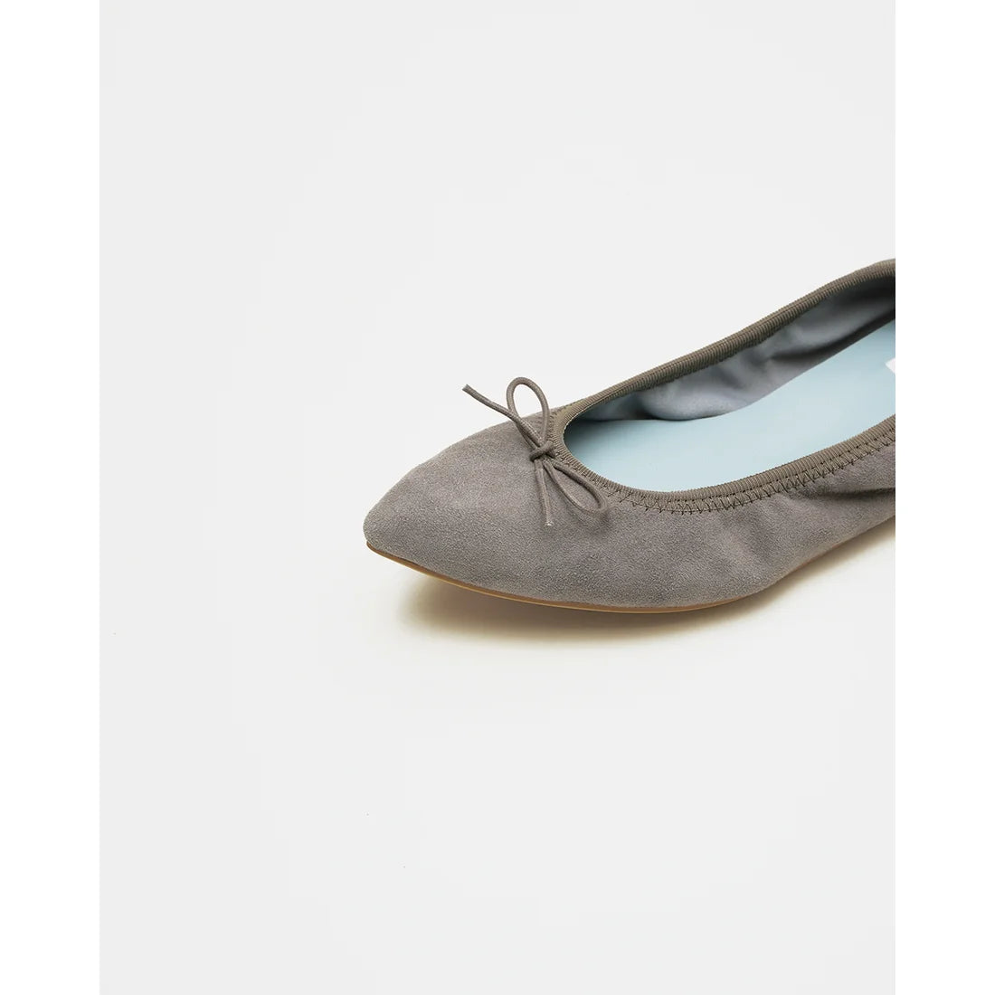 日本製【珍珠色調防水】Emma Francis 真皮 尖頭平底芭蕾舞鞋(01b-L S154)(Dark Grey leather suede) （ダークグレー レザースエード）