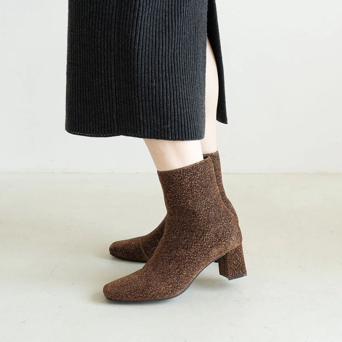 日本製 Launa Lea 6cm閃閃方頭短靴 (582)(棕色Z／Brown Z)