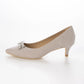 【新品預訂】日本製Emma Francis 5cm跟水鑽蝴蝶結高跟鞋（灰色絨面革）(5001d-S 153 )